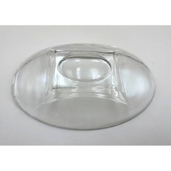 Vintage Hazel Atlas Oval Clear Glass 8" x 5" Footed Serving Dish Bowl 1960s - Picture 3 of 5